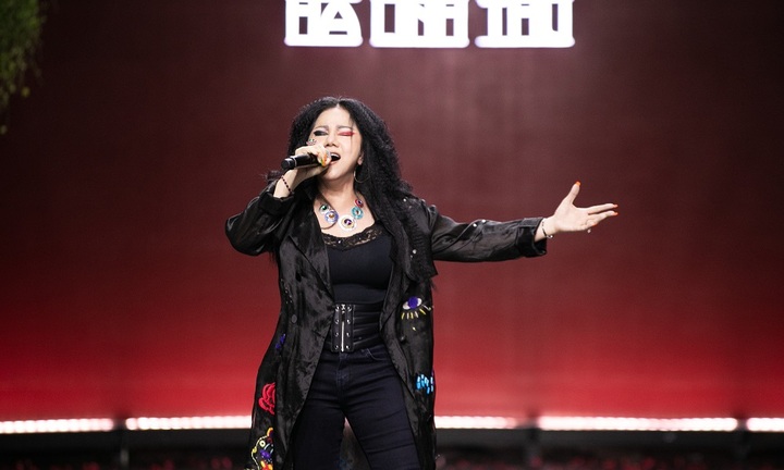 Ngọc Ánh rực lửa trên thảm đỏ show Hà Linh Thư