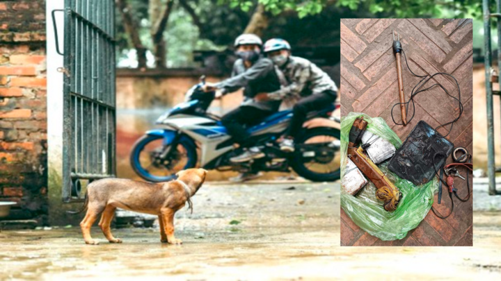 Nghi trộm chó, hai thanh niên bị người dân vây đánh, đốt xe máy