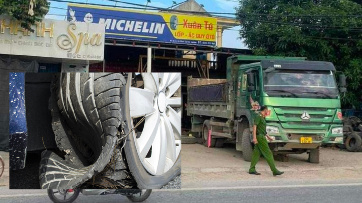 Nổ lốp ô tô khiến thợ sửa xe và tài xế xe tải tử vong thương tâm