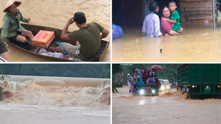 Nước lũ lên nhanh gây vỡ đập, người dân Hà Tĩnh cuống cuồng di tản
