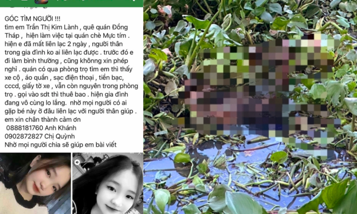 Phát hiện thi thể thiếu nữ 17 tuổi nổi trên sông Vàm Cỏ Đông sau 2 ngày mất tích