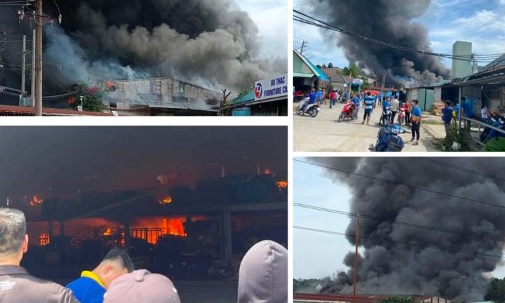 Cháy ngùn ngụt tại công ty gỗ ở Bình Dương, công nhân thất thần lo thất nghiệp