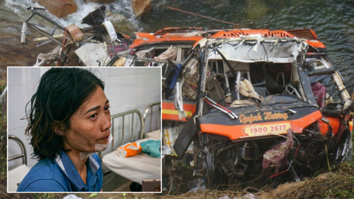 Vụ xe khách lao xuống vực ở cao tốc La Sơn - Túy Loan: Xót xa con gái tìm bố trong chiếc xe bẹp rúm dưới vực