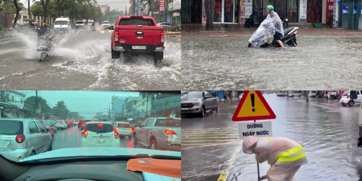 Nhiều tuyến đường ở Hà Tĩnh ngập sâu sau mưa lớn