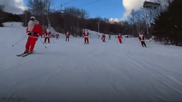 Video: Mãn nhãn trước màn trượt tuyết của hơn 230 ông già Noel