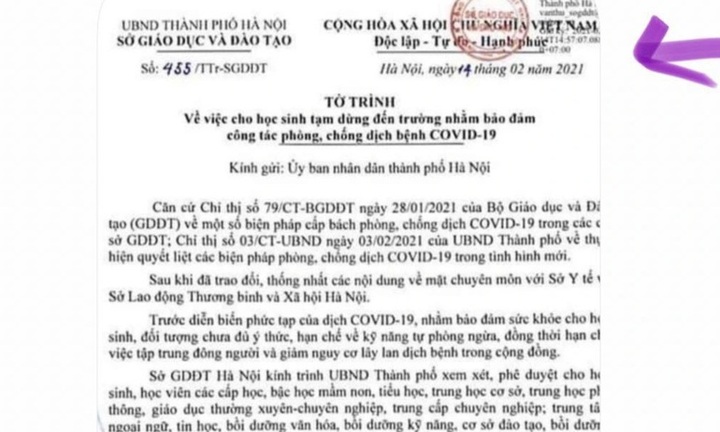 Hà Nội: Bác thông tin đề xuất học sinh nghỉ học từ ngày 17/2