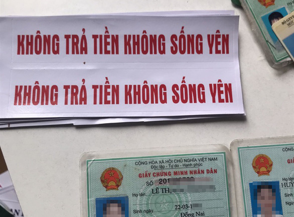 Con nợ chậm trả tiền, nhóm tín dụng đen đe dọa 