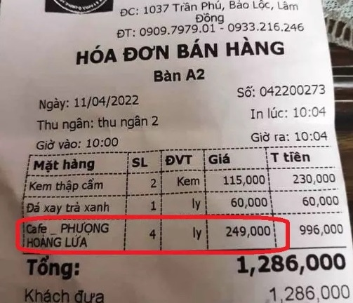 Lâm Đồng: Bị tố bán ly cà phê 