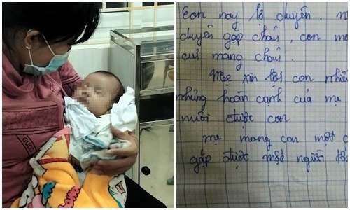 Bé trai sơ sinh bị mẹ bỏ rơi ở Nghệ An: Mẹ để lại tờ giấy cùng 500 nghìn đồng 