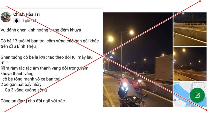 Thông tin 3 người đánh ghen rơi xuống sông Sài Gòn là bịa đặt 