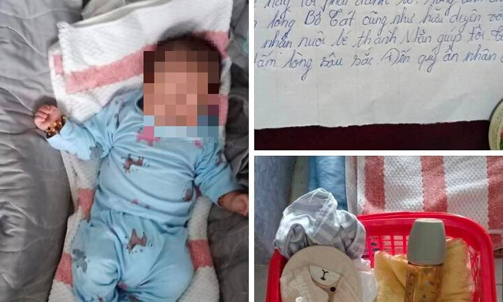 Bé trai bị bỏ rơi trước nhà thầy giáo kèm lá thư