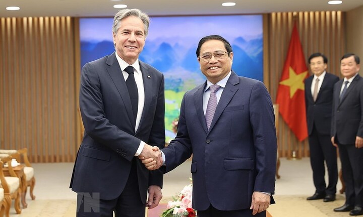 Thủ tướng Phạm Minh Chính tiếp Bộ trưởng Ngoại giao Hoa Kỳ