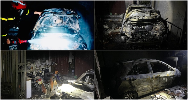 Hiện trường vụ cháy gara nhà dân ở Hải Phòng, 4 người may mắn được giải cứu 