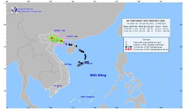 Bão số 2 suy yếu thành áp thấp nhiệt đới, Hà Nội mưa to kèm gió giật mạnh