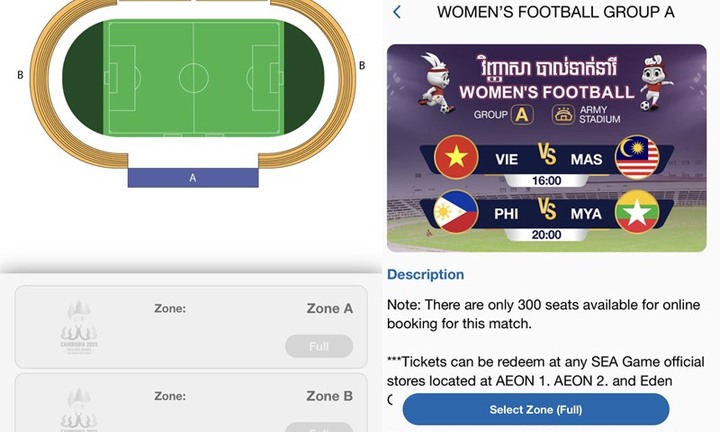 Vừa mở đăng ký 12 phút, 300 vé xem đội tuyển nữ Việt Nam đã hết sạch