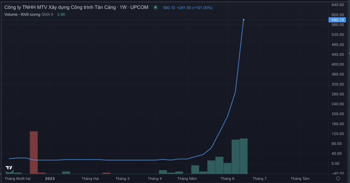 Cổ phiếu một công ty xây dựng tăng gấp 37 lần trong 2 tháng
