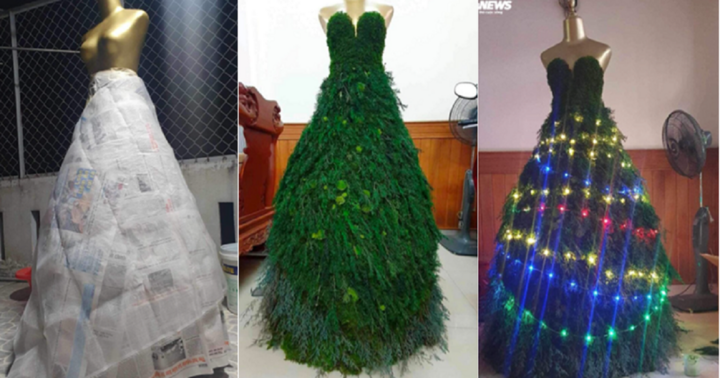  Chiếc váy làm từ rêu giá hơn 20 triệu đồng, nhìn vào đã thấy không khí Giáng sinh