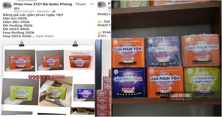 Cảnh giác pháo hoa Z121 giả bán tràn lan trên mạng