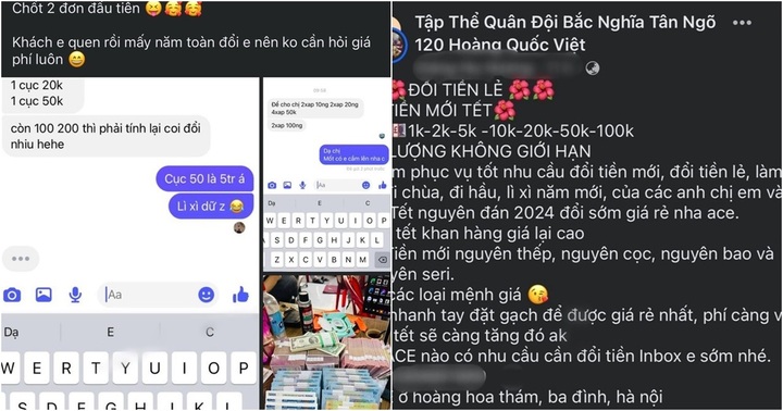 Nở rộ dịch vụ đổi tiền lẻ, tiền lì xì Tết Nguyên đán 2024