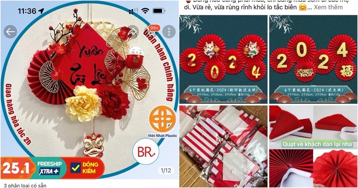 Đồ trang trí nhà dịp Tết 2024 sôi động trên “chợ mạng”