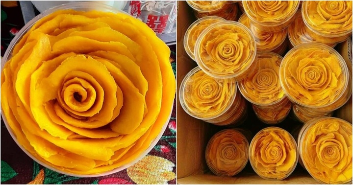 Độc đáo loại hoa hồng làm từ xoài có giá 100.000 đồng/bông “khuấy đảo” chợ Tết Nguyên đán 2024