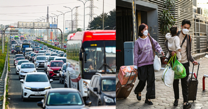 Người dân lỉnh kỉnh đồ đạc, ùn ùn trở lại Hà Nội dù chưa hết kỳ nghỉ Tết