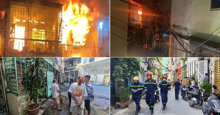 Hiện trường vụ cháy nhà lúc rạng sáng khiến 4 người tử vong ở TP.HCM