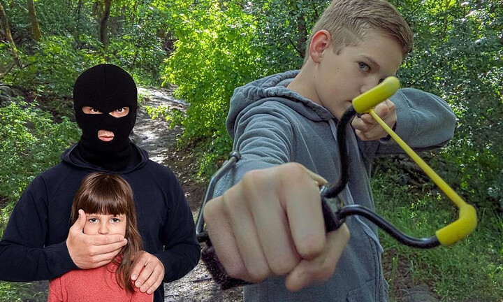 Cậu bé 13 tuổi thành công giải cứu em gái khỏi kẻ bắt cóc bằng súng cao su