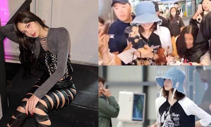 Bị fan cuồng xô đẩy tại sân bay, Lisa co rúm người, cúi gằm mặt