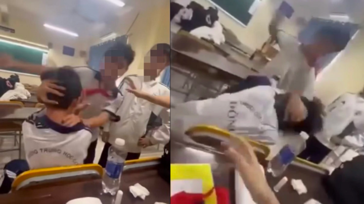 Nam sinh lớp 9 đánh bạn tới tấp trong lớp học vì nhặt được tờ tiền 500.000 đồng