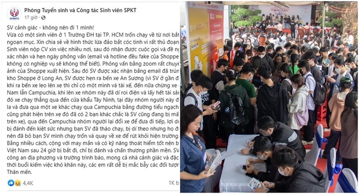 Nhiều trường học cảnh báo sinh viên bị lừa đảo khi tìm việc