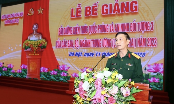 Khóa bồi dưỡng kiến thức quốc phòng, an ninh cho Đối tượng 3 thuộc bộ, ngành Trung ương đạt kết quả cao