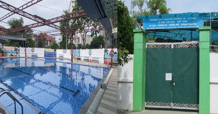 Vụ nam sinh đuối nước tại bể bơi trường học ở Nghệ An: Công an làm việc với nhà trường