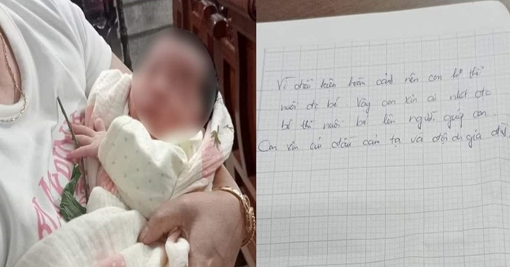 Bé gái bị bỏ rơi lúc nửa đêm cùng bức thư tay ở Ninh Bình