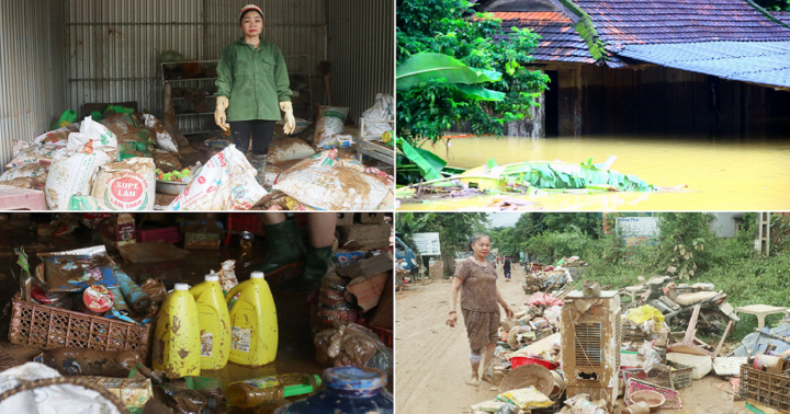 Nghệ An: Người dân thị trấn Tân Lạc thất thần nhìn nhà cửa tan hoang sau trận lũ