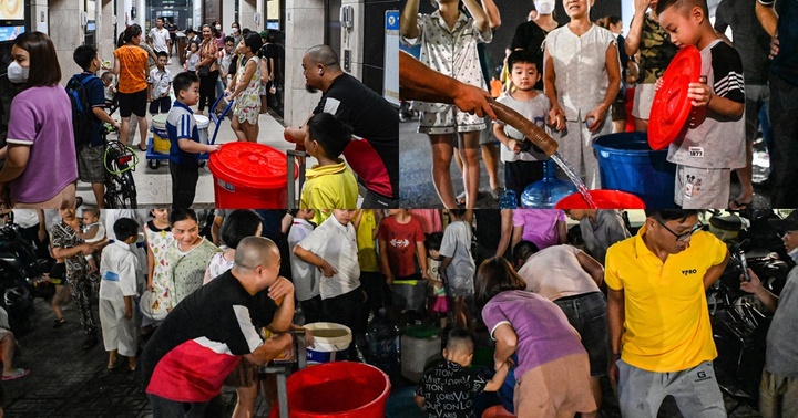 Cư dân Khu đô thị Thanh Hà vẫn vật lộn trong cảnh thiếu nước, xách xô đi xin từng giọt 