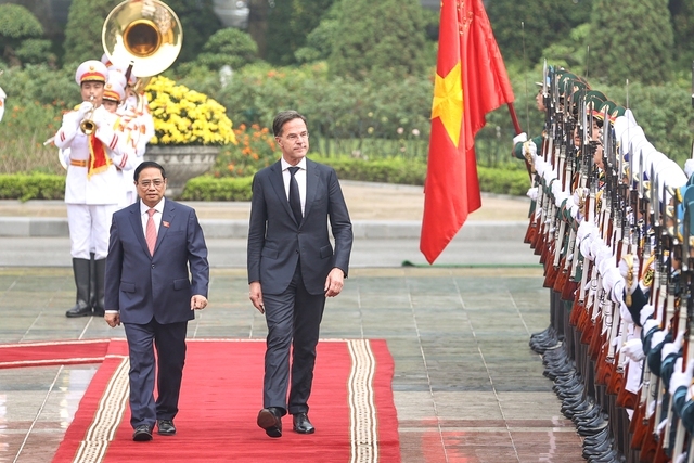 Hình ảnh: Thủ tướng Phạm Minh Chính chủ trì lễ đón chính thức Thủ tướng Hà Lan Mark Rutte