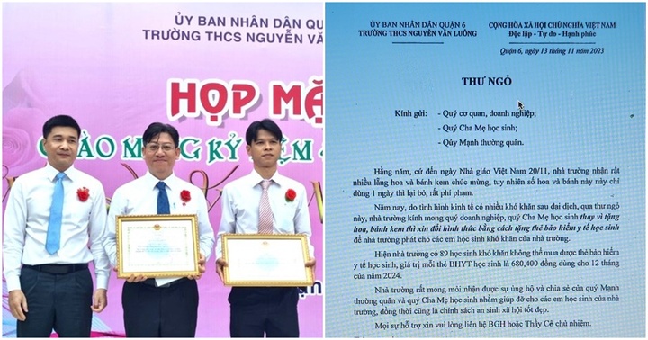 Thầy hiệu trưởng xin đổi hoa, quà lấy thẻ BHYT cho học sinh nghèo nhận niềm vui trong ngày 20/11