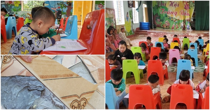 Thực hư việc học sinh mầm non ở Thanh Hóa phải ngồi nền nhà, lấy ghế làm bàn học