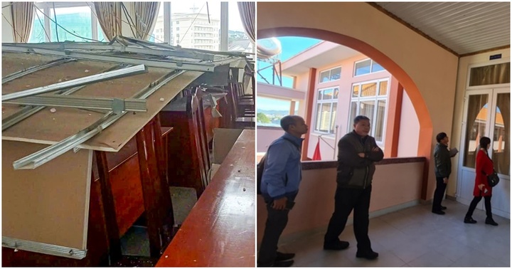 Trần la phông bất ngờ bị sập tại một trường học ở Đà Lạt, hiệu trưởng khẳng định 