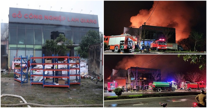 Hiện trường vụ hỏa hoạn tại một xưởng gỗ ở Hà Tĩnh, thiệt hại ước tính hàng tỷ đồng