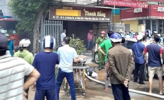 Hiện trường vụ cháy nhà khiến 2 người thương vong ở Đồng Nai