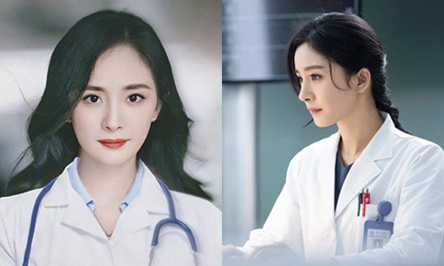 Dương Mịch mặc áo blouse trắng toát lên khí chất 