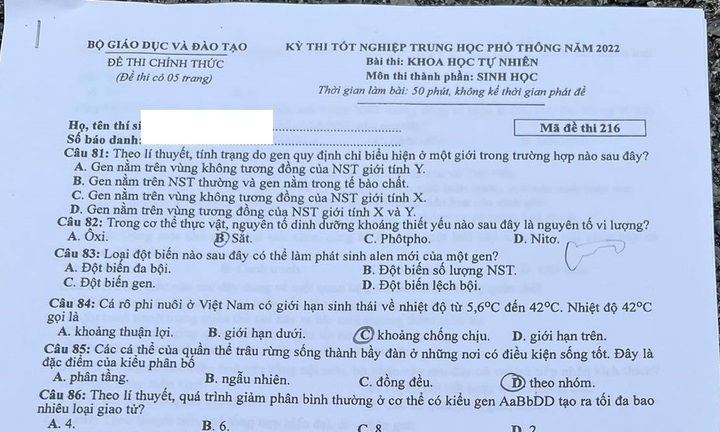Nhận định đề thi chính thức môn Sinh tốt nghiệp THPT năm 2022