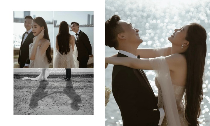 Lê Âu Ngân Anh khoe ảnh cưới ngọt ngào bên chú rể điển trai