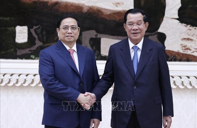 Thủ tướng Phạm Minh Chính hội đàm với Thủ tướng Campuchia