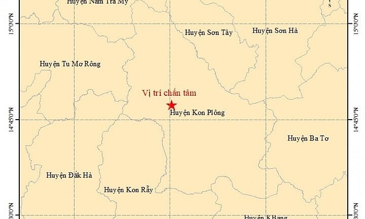 Động đất ghi nhận ở Kon Tum và Lai Châu 