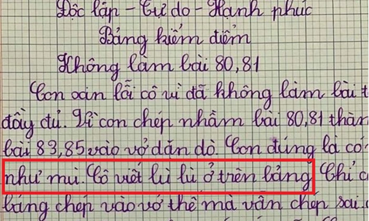 Bản kiểm điểm của học sinh tiểu học khiến cộng đồng mạng cười ngất