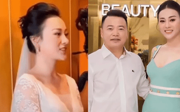 Xôn xao hình ảnh Phương Oanh rạng rỡ diện váy cưới 