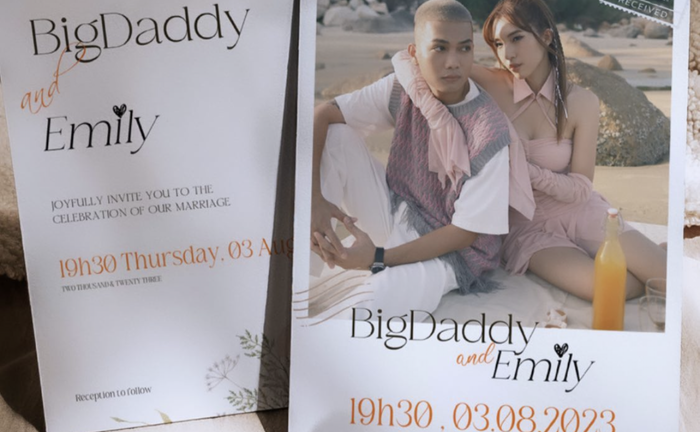 BigDaddy - Emily tung ảnh thiệp cưới, sao Việt nô nức chúc mừng